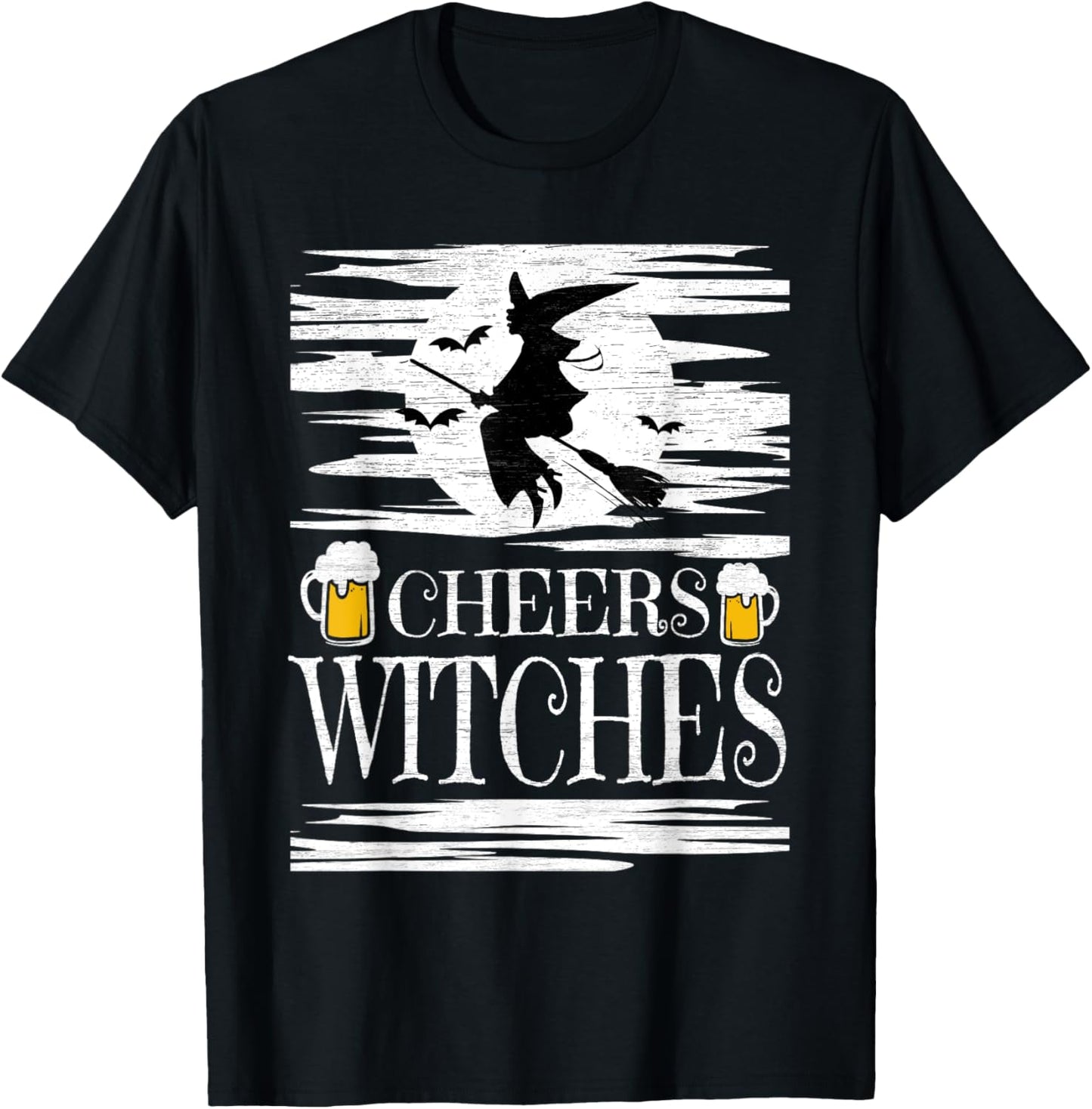 Cheers Witches Brew Beer Drinking Halloween Drunk Witch T-Shirt - T-Shirt | Black
