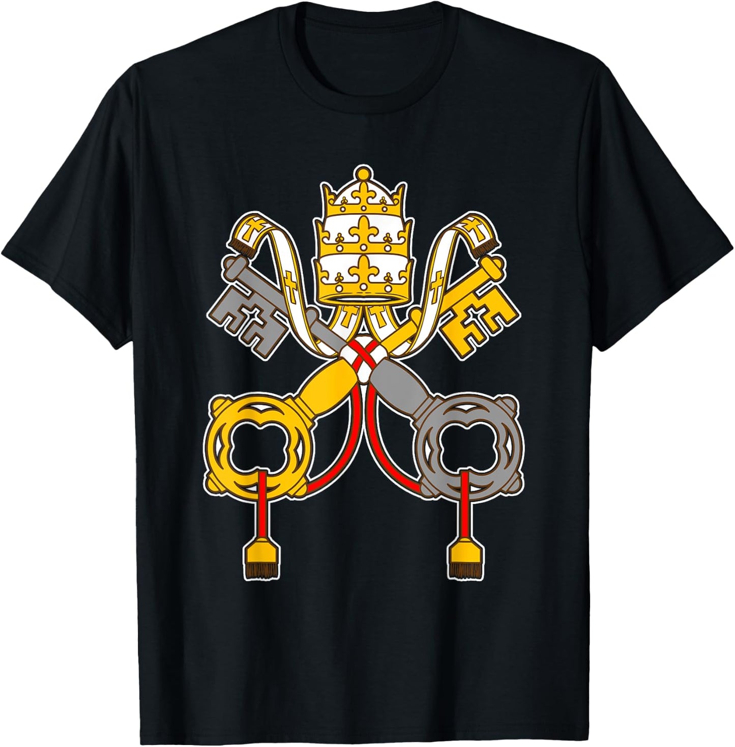 St Peter Shirt - Vintage Catholic t Art keys to the kingdom T-Shirt - T-Shirt | Black
