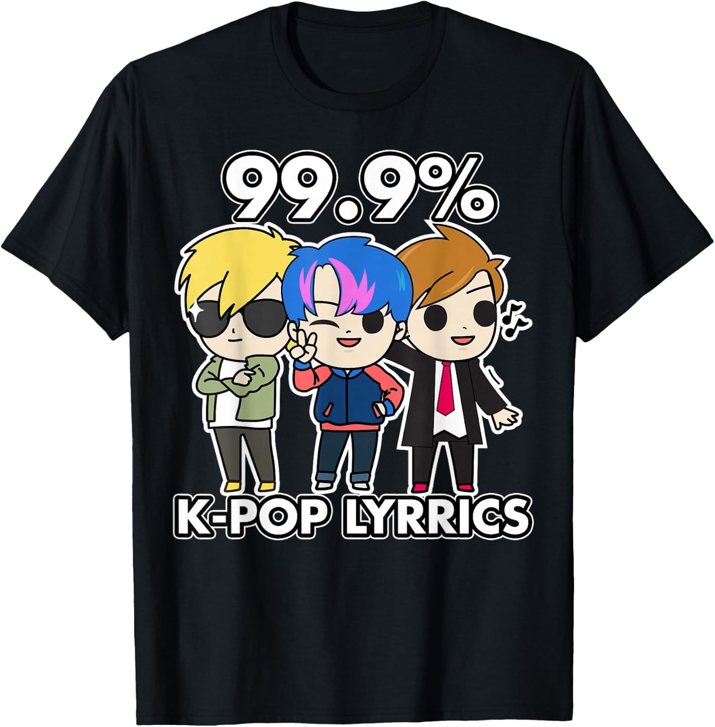 K-Pop 99.9% K-Pop Lyrics T-Shirt - T-Shirt | Black