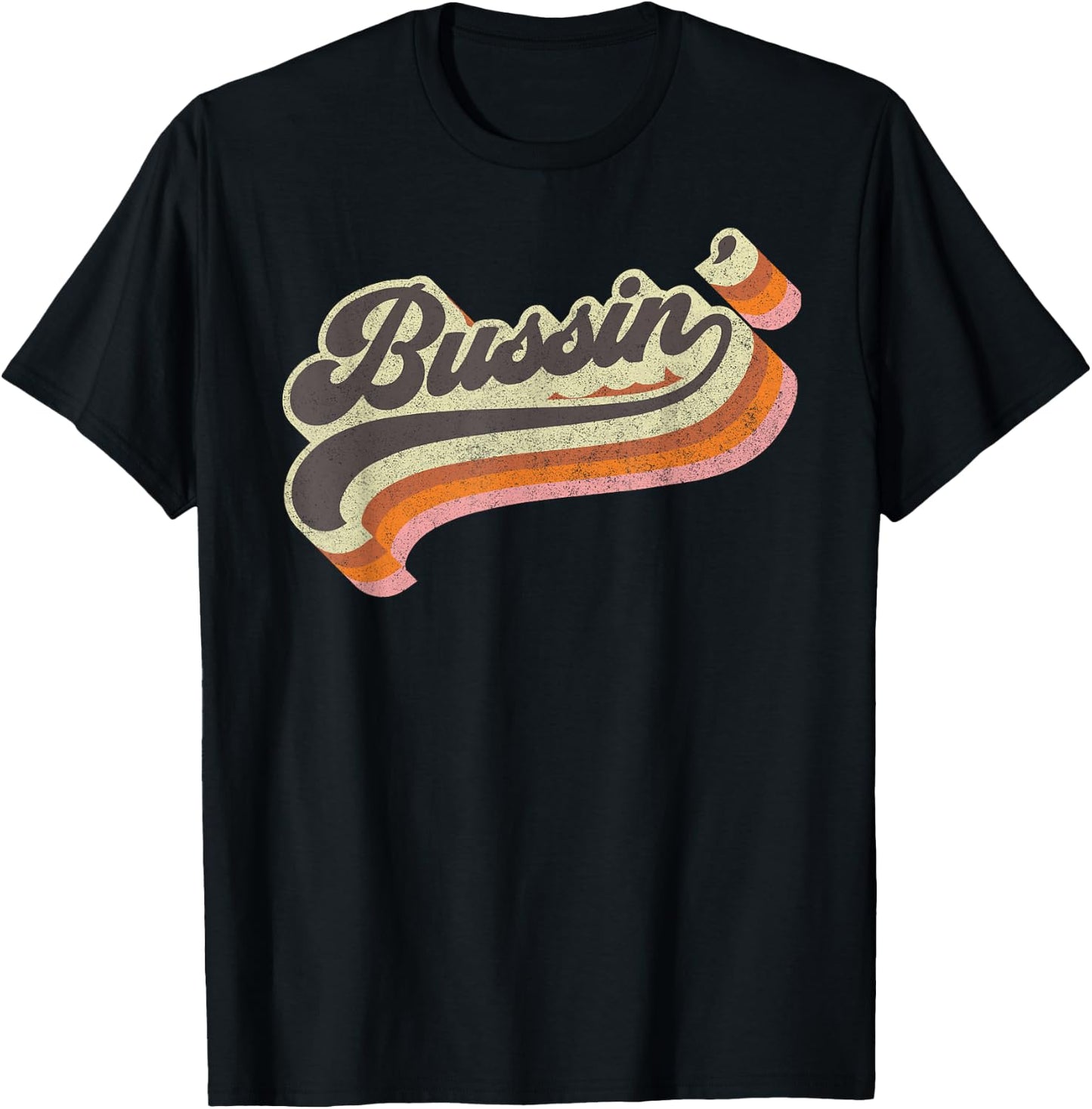 Bussin' - Internet Viral Meme Dank Slang Vintage Style Retro T-Shirt - T-Shirt | Black