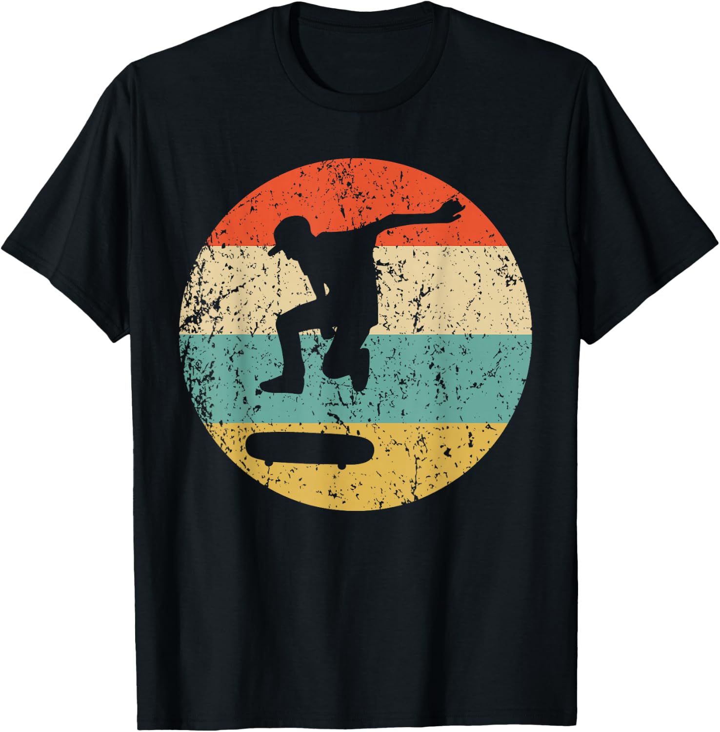 Skateboarding Vintage Retro Skateboarder T-Shirt - T-Shirt | Black
