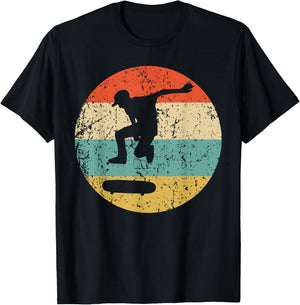 Skateboarding Vintage Retro Skateboarder T-Shirt - T-Shirt | Black