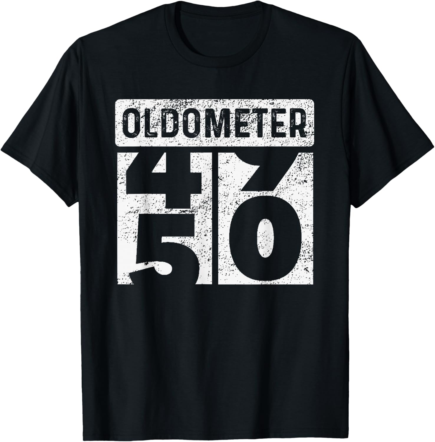 Oldometer Odometer Funny 50th Birthday Gift 50 yrs Old Joke T-Shirt - T-Shirt | Black