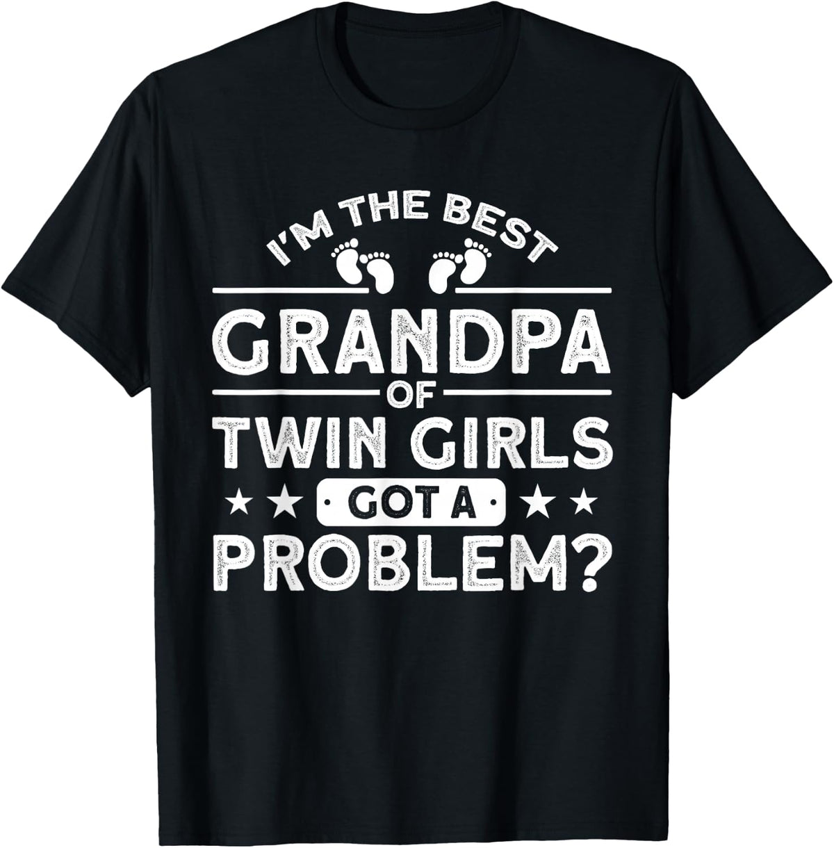 Best Grandpa Of Twin Girls Grandad Family T-Shirt - T-Shirt | Black