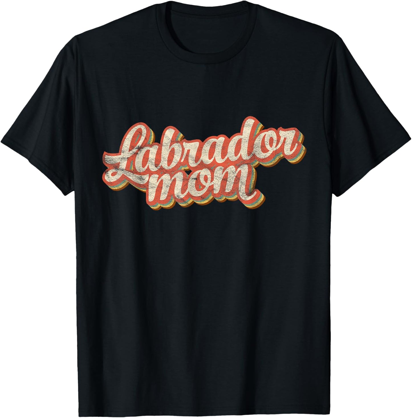 Vintage Labrador Mom Gift Dog Lover Golden Black Lab Mama Women Kids T-Shirt - T-Shirt | Black