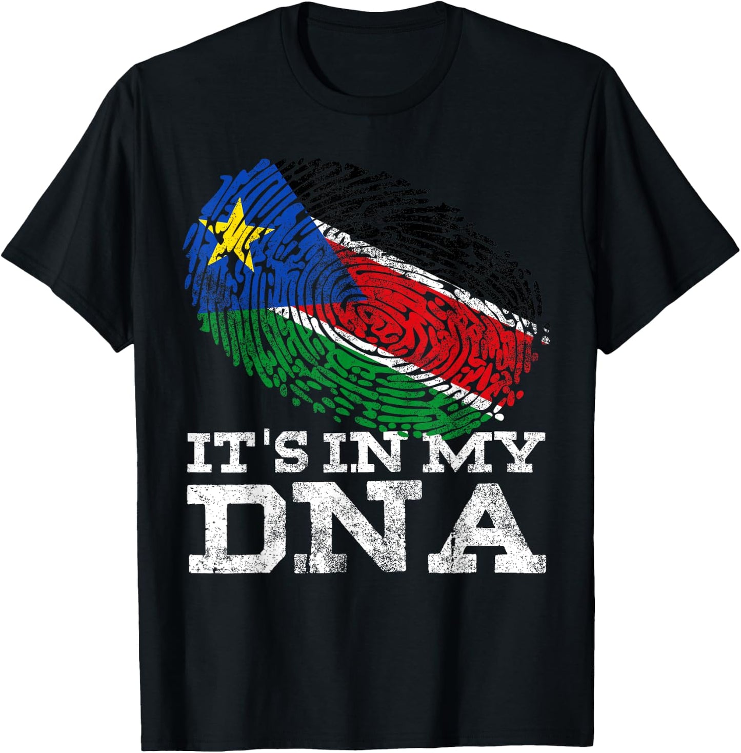It's In My DNA South Sudanese Gifts Cool South Sudan Flag T-Shirt - T-Shirt | Black