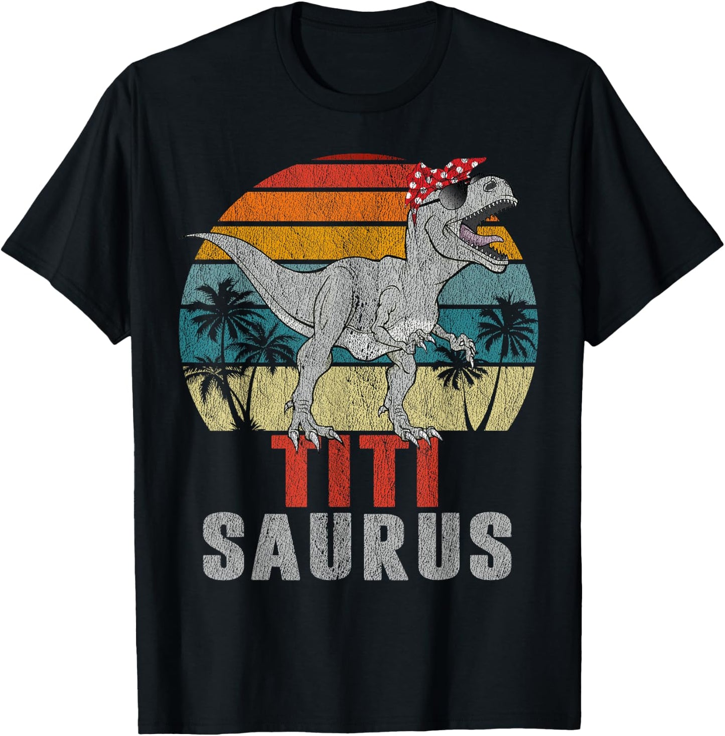 Titisaurus T Rex Dinosaur Titi Saurus Family Matching T-Shirt - T-Shirt | Black