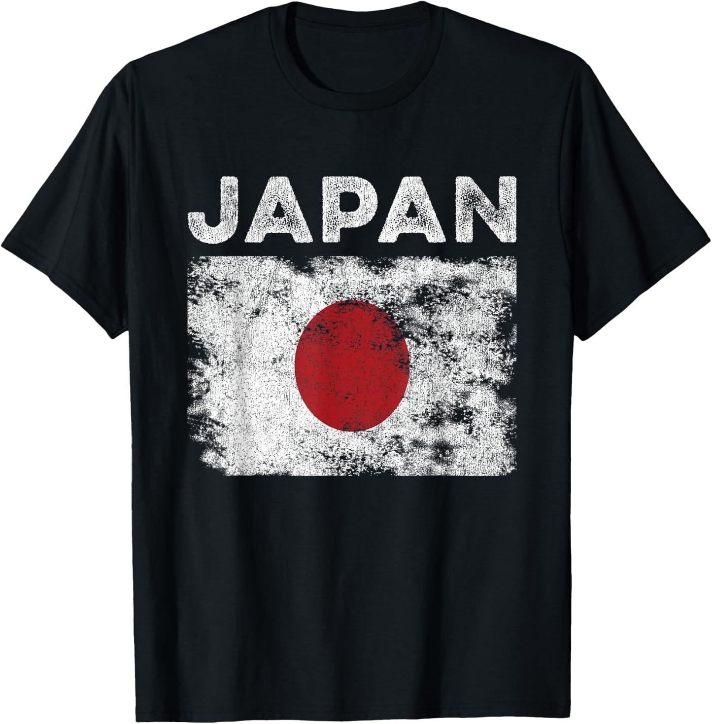 Japan Flag Distressed - Men Women Kids - Japanese Flag T-Shirt - T-Shirt | Black