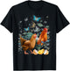 Farmer Gift Farm Animal Butterflies Rooster Hen Chicken T-Shirt - T-Shirt | Black