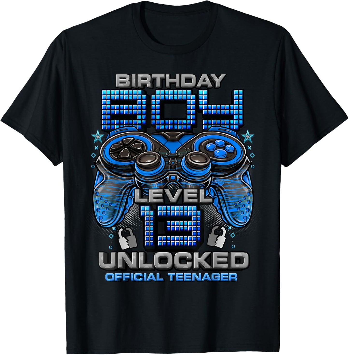 Level 13 Unlocked Awesome Since 2010 13th Birthday Gaming T-Shirt - T-Shirt | Black