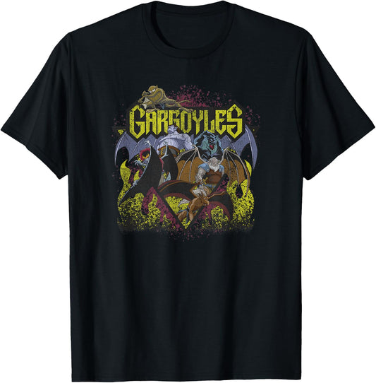 Disney Gargoyles Retro Rock and Roll T-Shirt - T-Shirt | Black