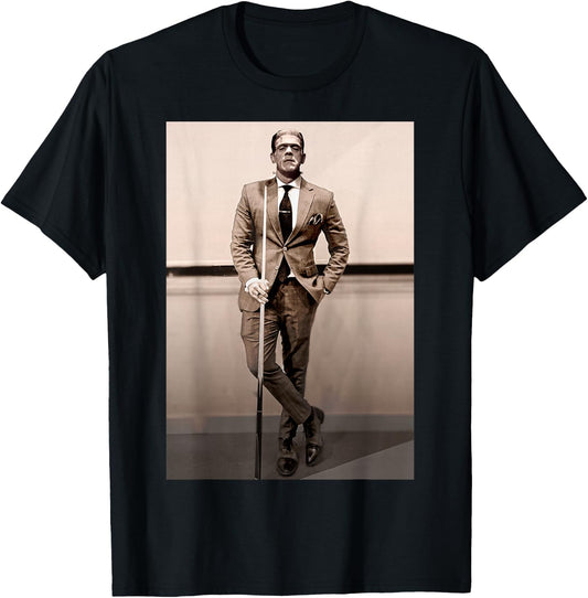 Frankenstein Dapper Frankenstein Monster In Suit Halloween T-Shirt - T-Shirt | Black