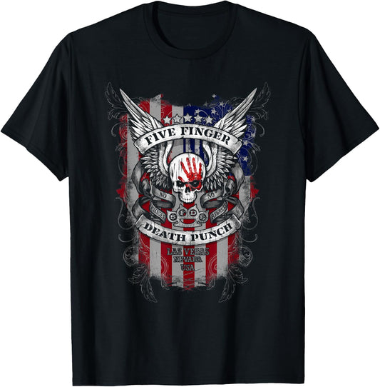5FDP - No Regrets Stars & Stripes American Flag T-Shirt - T-Shirt | Black
