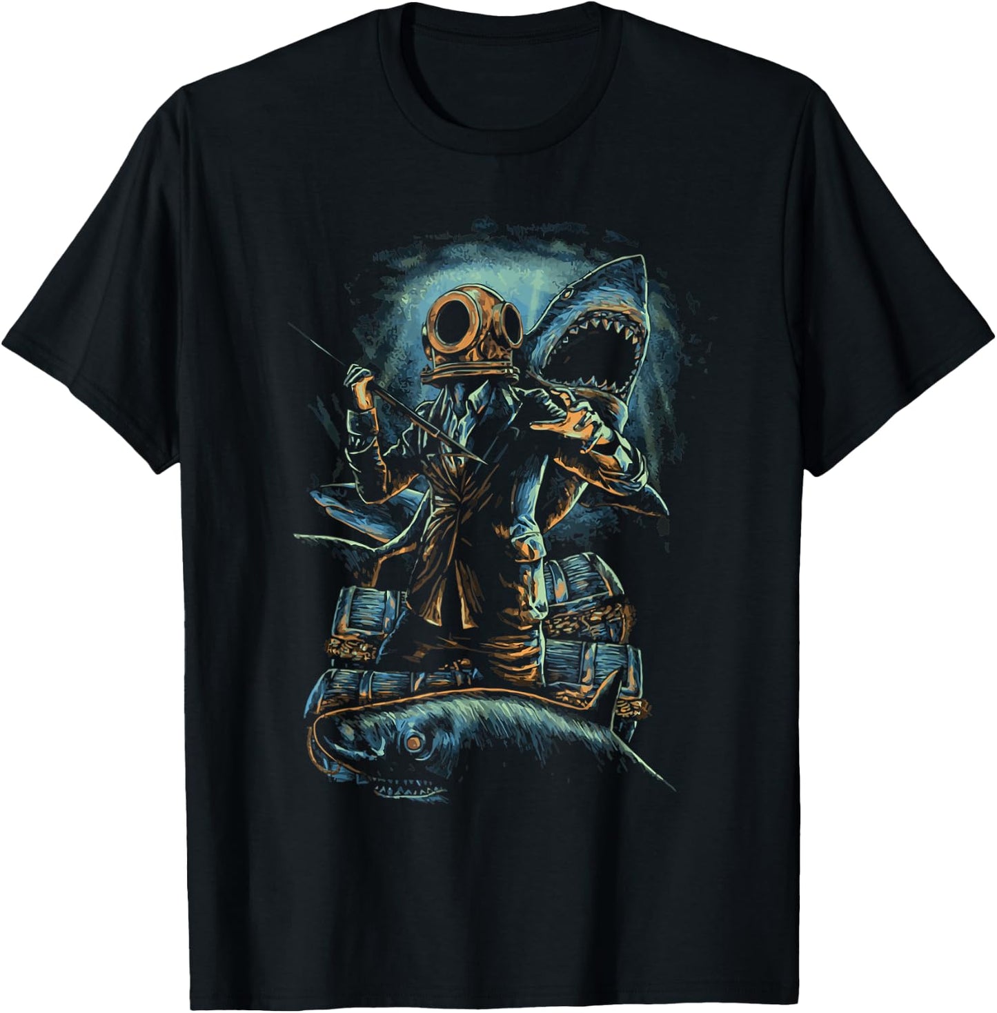 Deep Sea Commercial Diver Fishing, Scuba Diving, Boating T-Shirt - T-Shirt | Black
