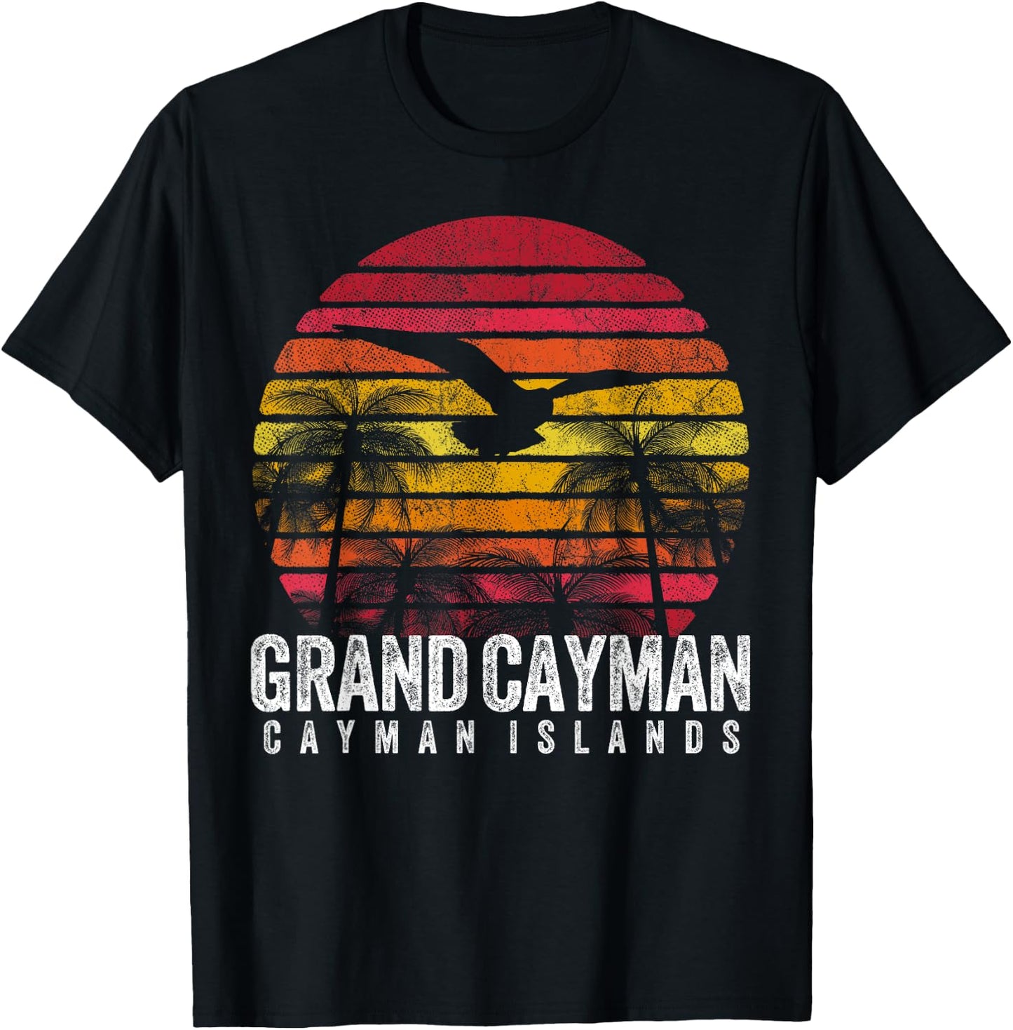 GRAND CAYMAN ISLANDS Gift Beach Vintage Souvenir Retro Gift T-Shirt - T-Shirt | Black