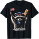America Meme Raccoon 4th July Hot Dog Lovers T-Shirt - T-Shirt | Black