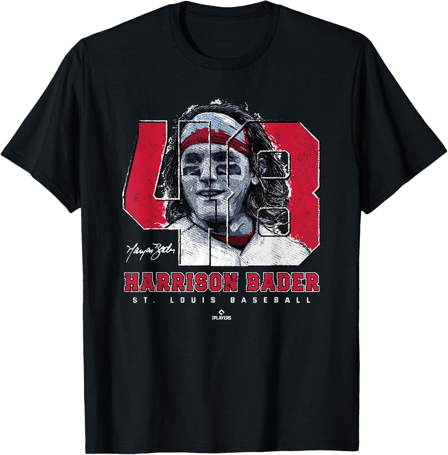 Harrison Bader Silhouette Tots St Louis MLBPA T-Shirt - T-Shirt | Black