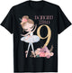 9th Birthday Ballerina Party Ballet Dancer Outfit Girls Nine T-Shirt - T-Shirt | Black