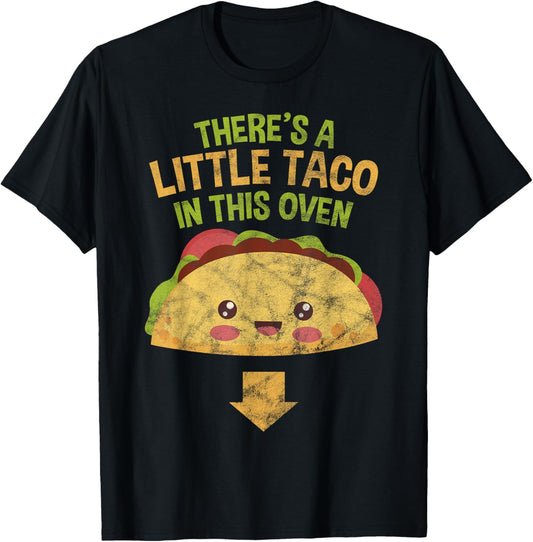 Gender Reveal Pregnancy Baby Cinco De Mayo Little Taco Gift T-Shirt - T-Shirt | Black