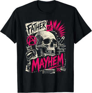 Father's Day Father of Mayhem Funny Dad Matching Family T-Shirt - T-Shirt | Black