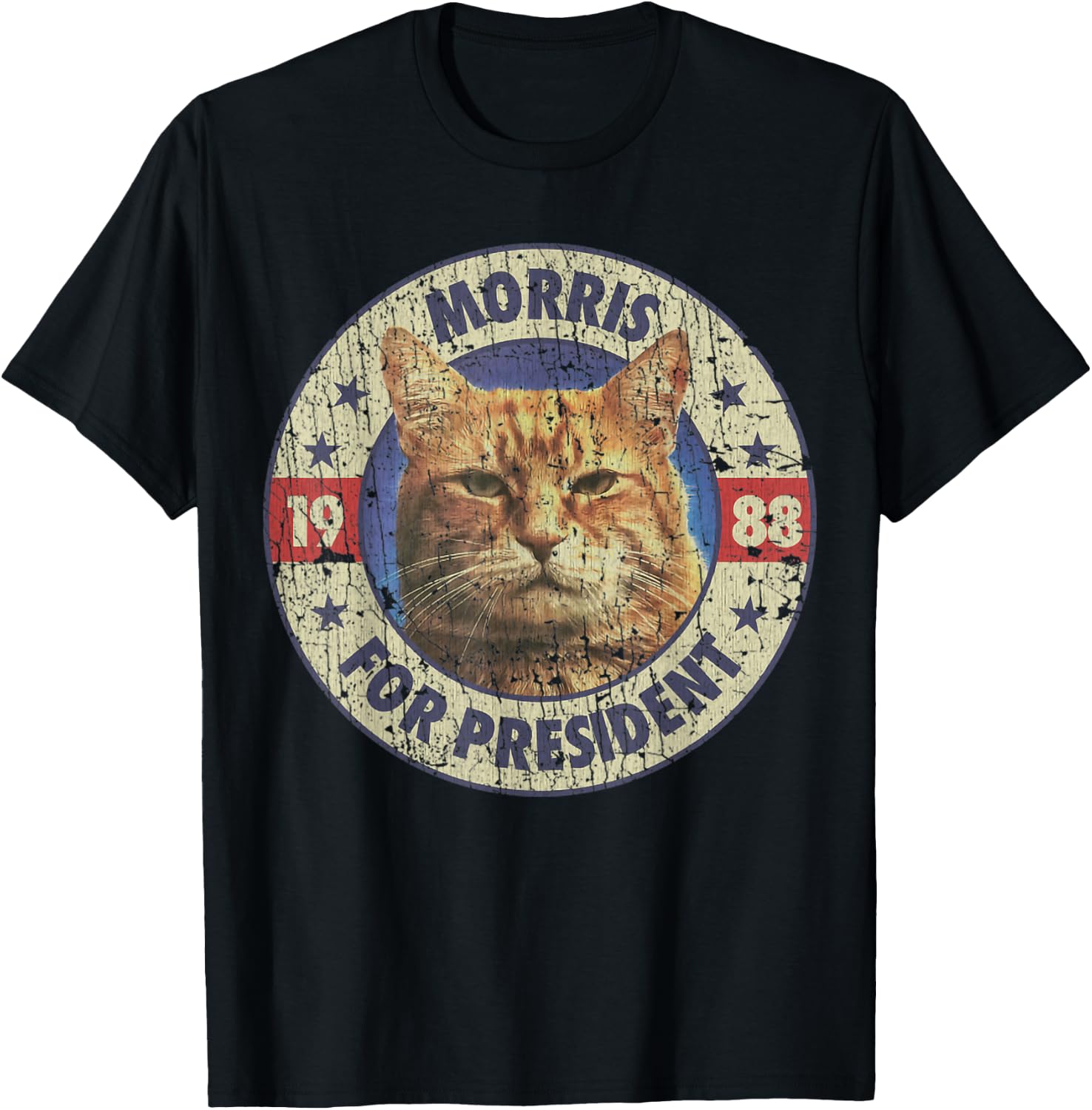 Morris For President Vintage 1988 Cat Lover T-Shirt - T-Shirt | Black