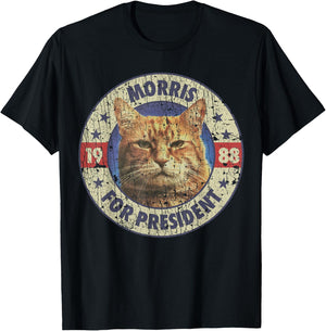 Morris For President Vintage 1988 Cat Lover T-Shirt - T-Shirt | Black