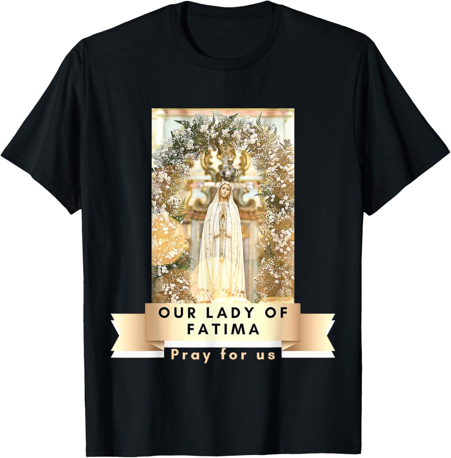Our Lady Of Fatima Blessed Mother Mary Catholic Marian T-Shirt - T-Shirt | Black