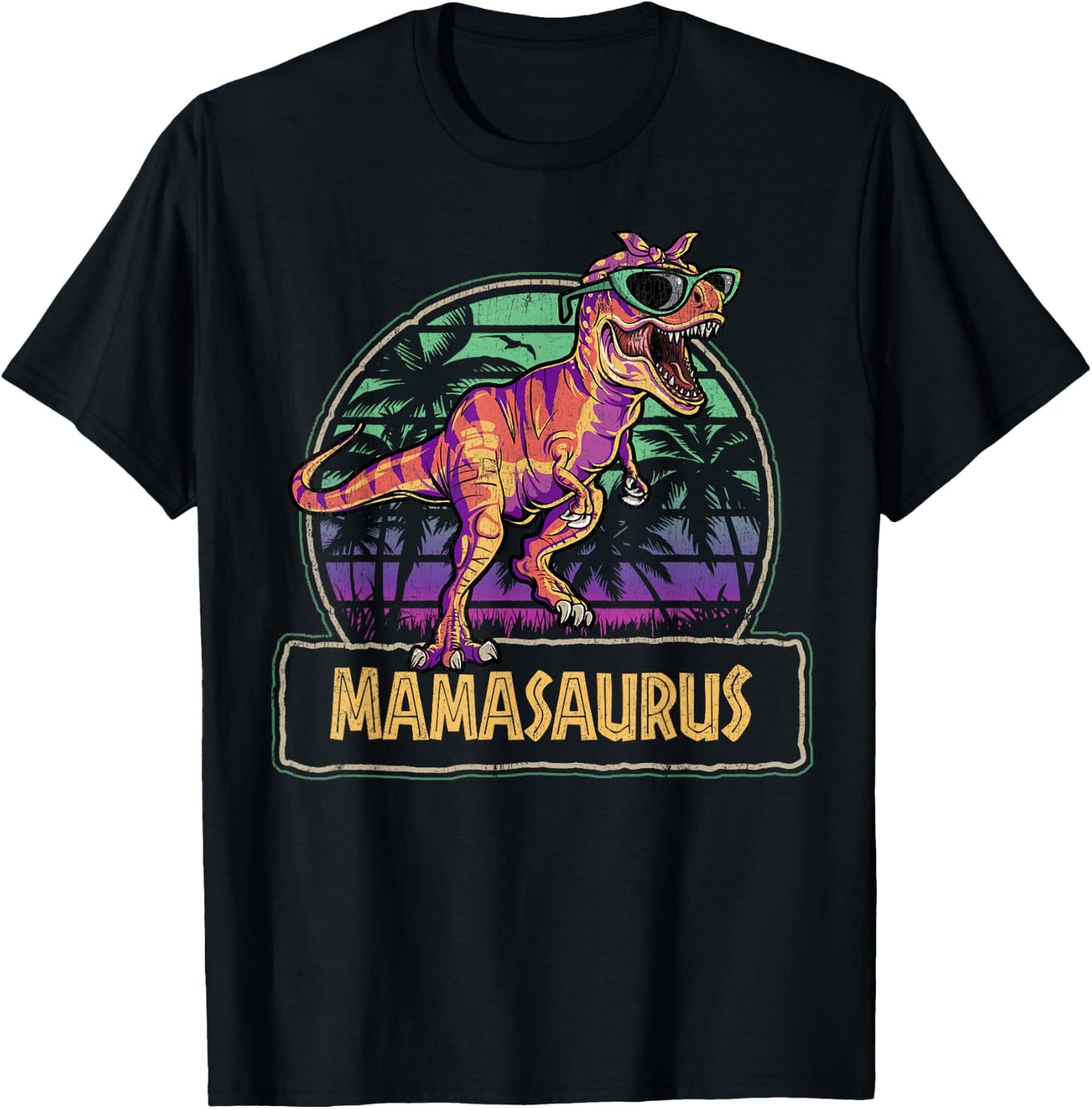 Mamasaurus T Rex Dinosaur Mama Saurus Family Matching Women T-Shirt - T-Shirt | Black
