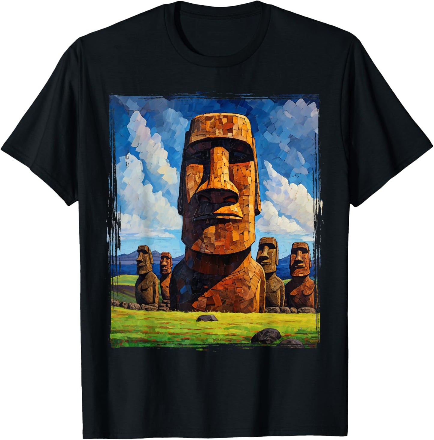 Easter Island Moai Statue Monolith World Mystery T-Shirt - T-Shirt | Black