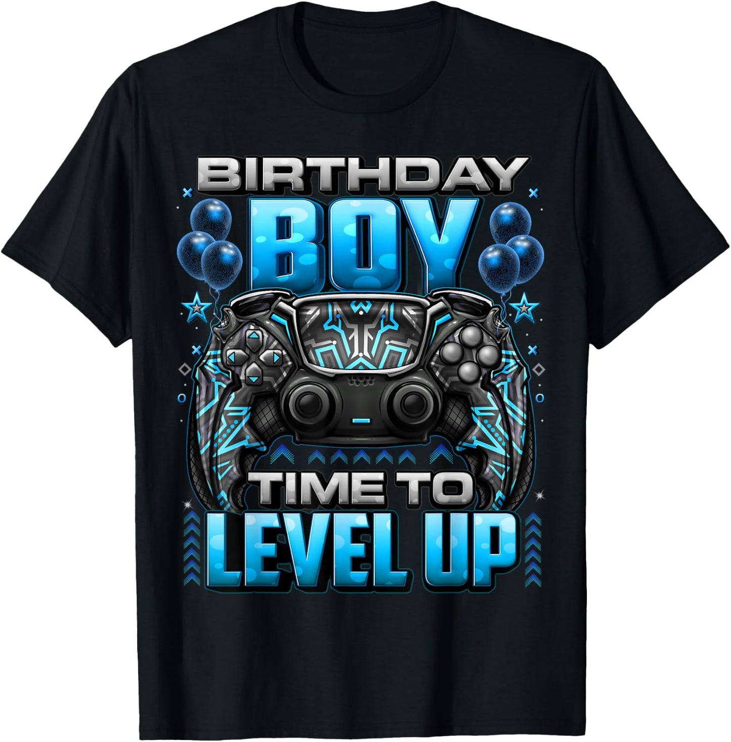 Birthday Boy Time to Level Up Shirt Video Gamer Birthday Boy T-Shirt - T-Shirt | Black
