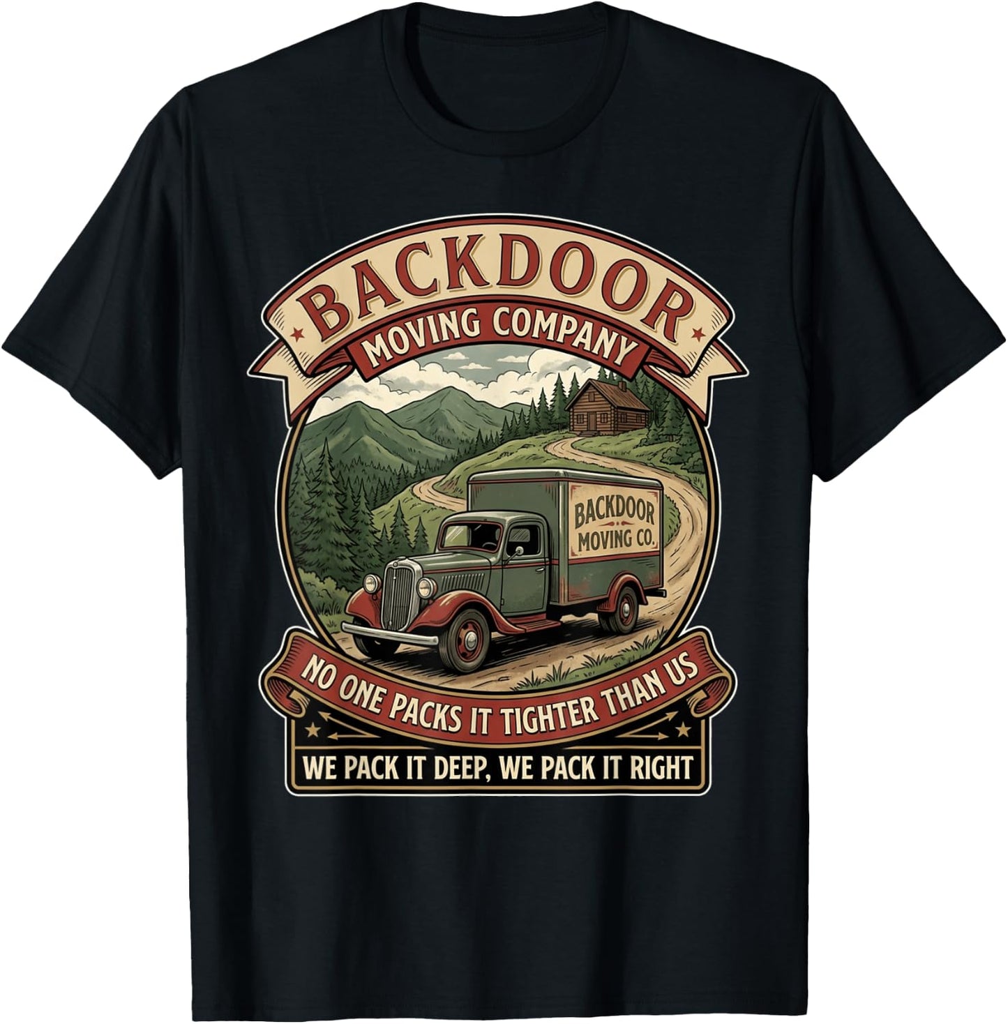 Funny Vintage Moving Company Inappropriate Adult Humor Gag T-Shirt - T-Shirt | Black