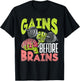 Halloween Workout Zombie Weightlifting Gains Before Brains T-Shirt - T-Shirt | Black