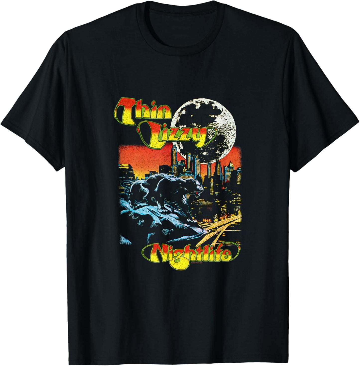 Thin Lizzy - Night Life Extended T-Shirt - T-Shirt | Black