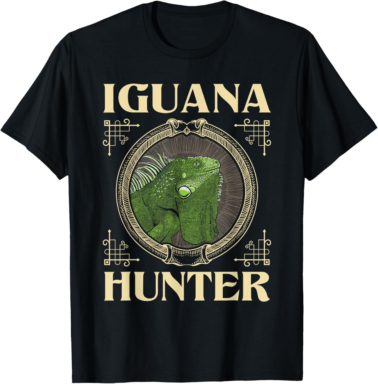 Funny Iguana Shirts Iguana Hunter - Zookeeper Reptile Animal Lover Herpetology T-Shirt - T-Shirt | Black