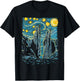 Argonath Starry Night Van Gogh Style T-Shirt - T-Shirt | Black
