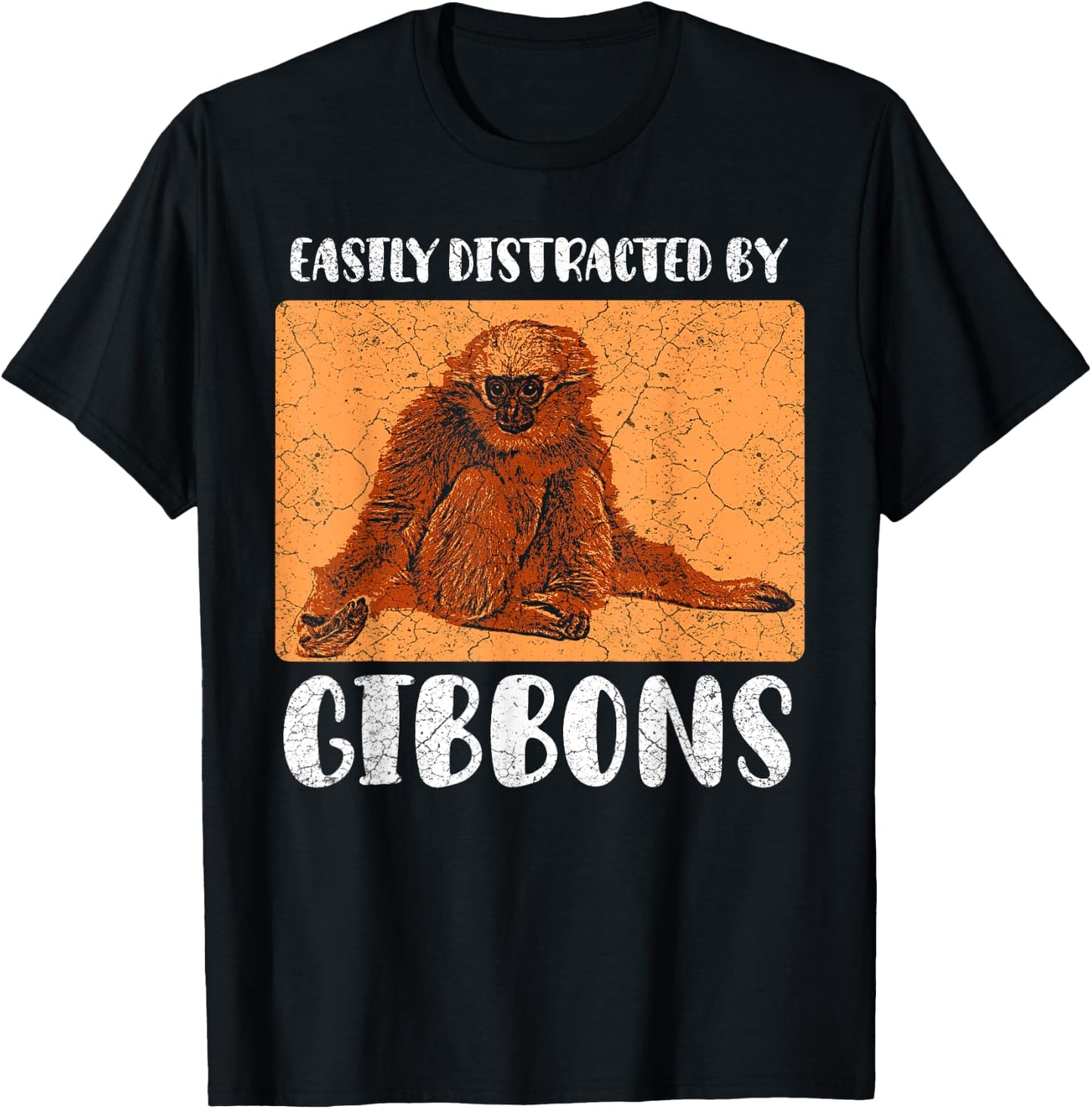 Gibbon Ape Monkey Funny T-Shirt - T-Shirt | Black