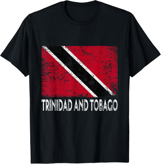 Distressed Patriotic Trinidad and Tobago Flag Men Women Kid T-Shirt - T-Shirt | Black