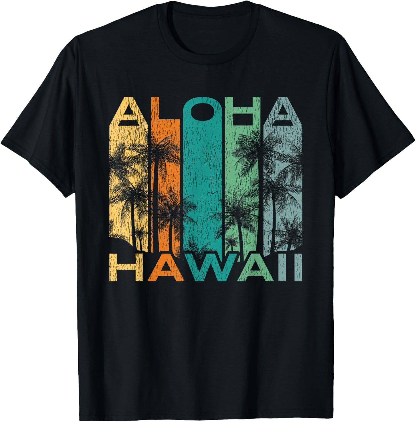 Aloha Hawaii Vintage Surfboard T-Shirt - T-Shirt | Black