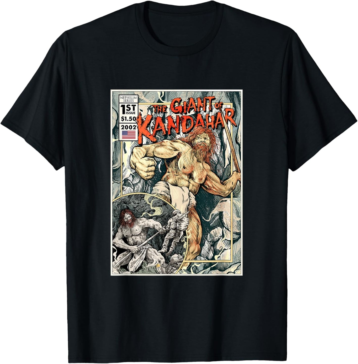 The Giant of Kandahar - Genesis 6 Nephilim Comic Cover T-Shirt - T-Shirt | Black