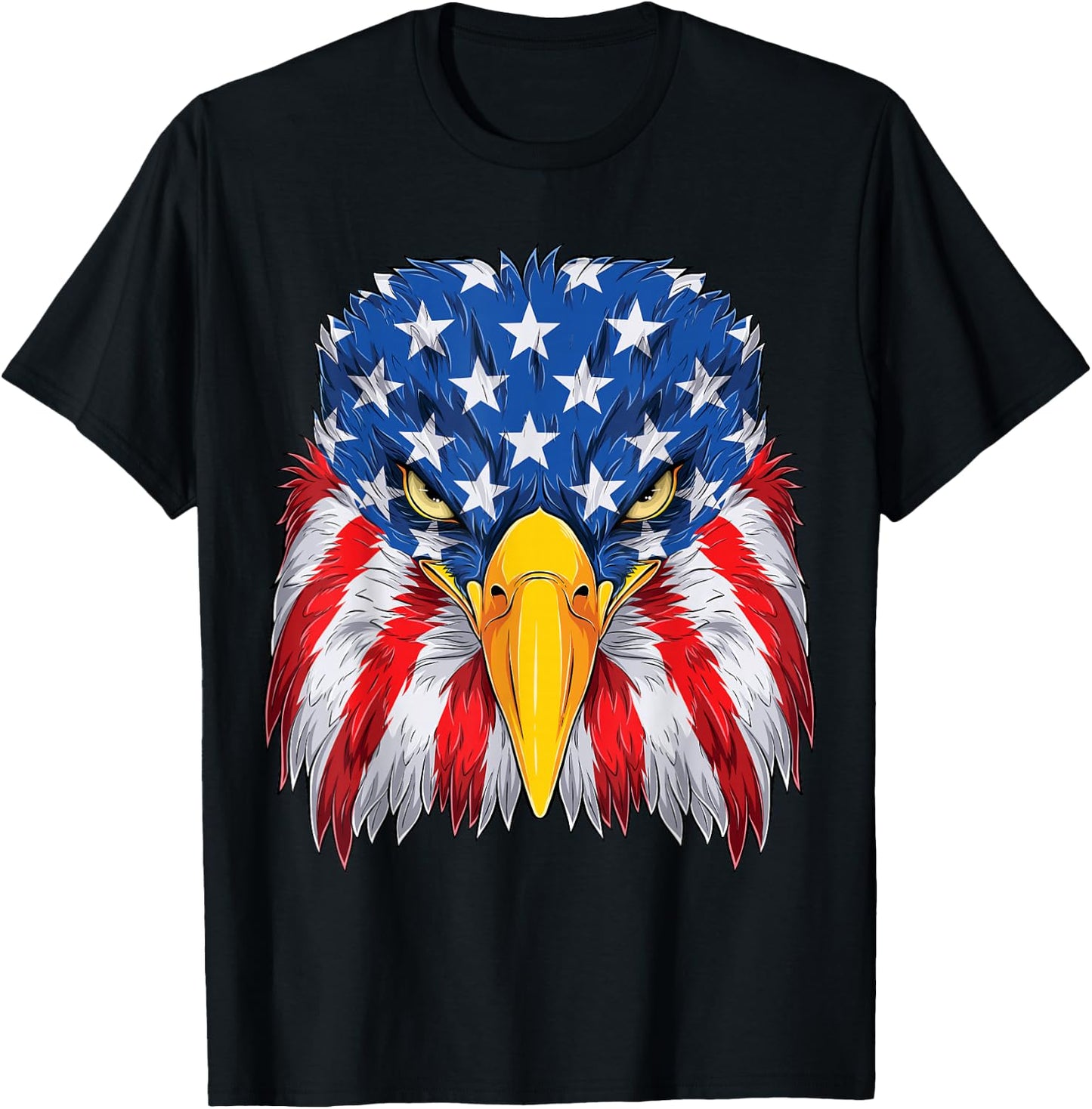Patriotic Eagle 4th of July USA American Flag Merica men kid T-Shirt - T-Shirt | Black