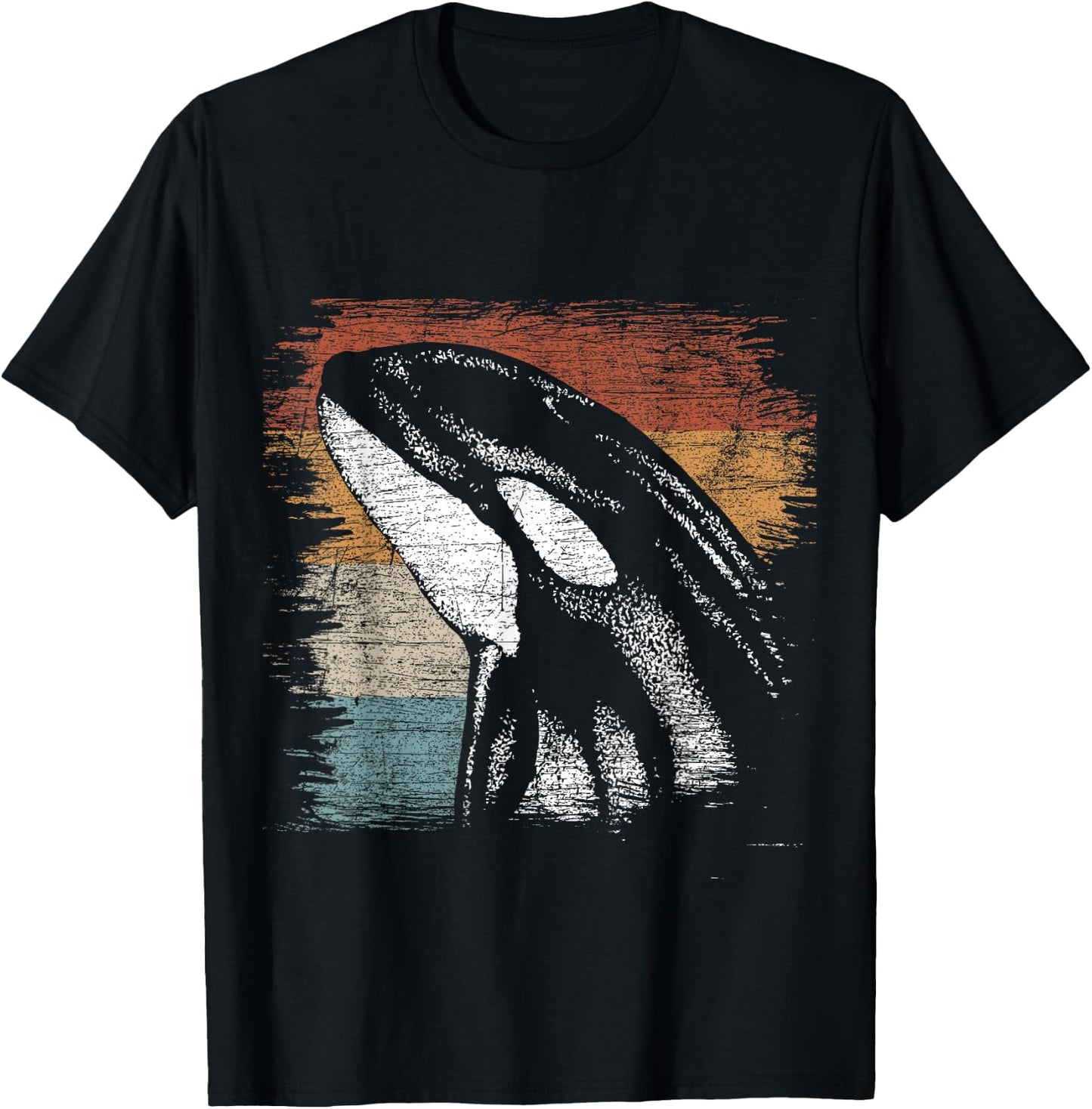 Retro Killer Whale T-Shirt - T-Shirt | Black
