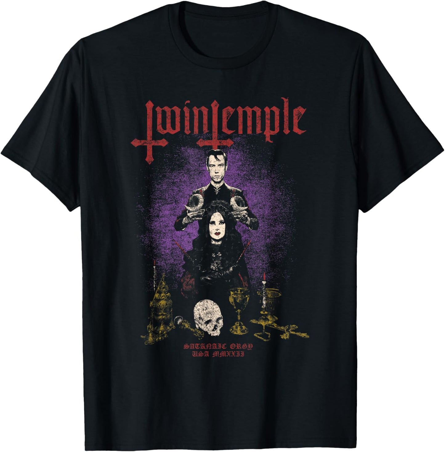 Twin Temple Satanic Orgy Amat T-Shirt - T-Shirt | Black
