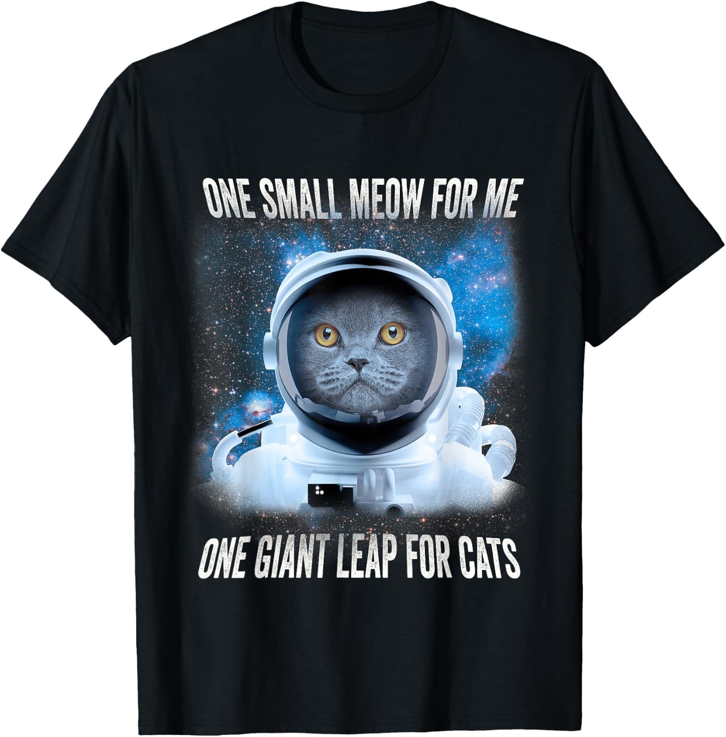 Space Cat Astronaut Space T-Shirt - T-Shirt | Black
