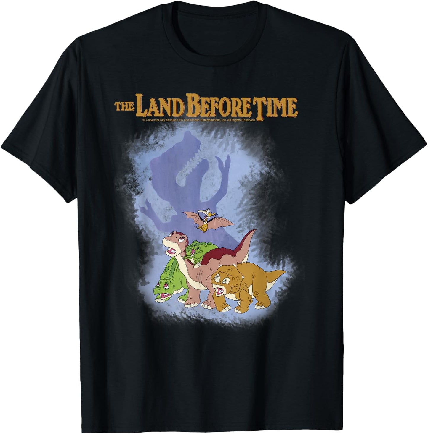Land Before Time Sharptooth Shadow T-Shirt - T-Shirt | Black