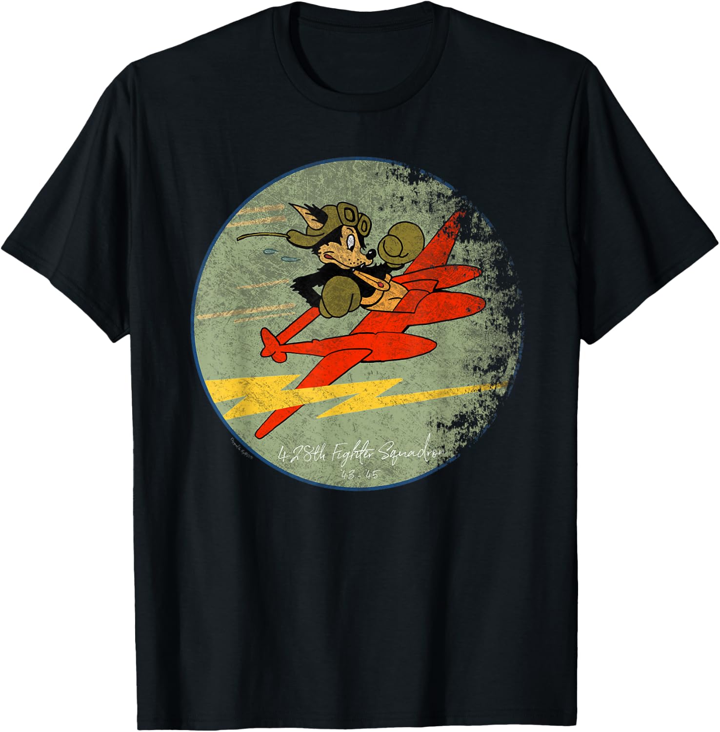 428th Fighter Squadron WWII Vintage Patch Design T-Shirt - T-Shirt | Black