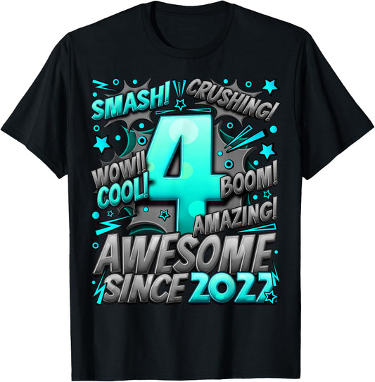 4 Year Old Gifts for Boys 4th Birthday Boy 4 Year Old Boy T-Shirt - T-Shirt | Black