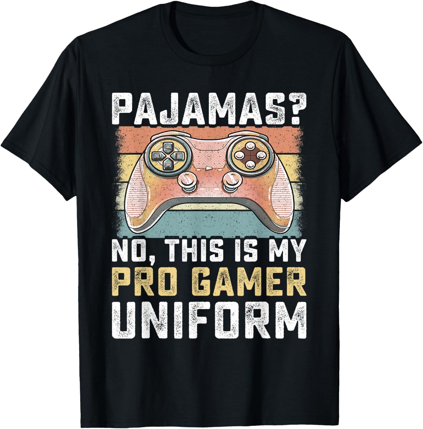 Pajamas No Pro Gamer Funny Video Games Boys Teens Gaming T-Shirt - T-Shirt | Black