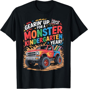 Back to School Kindergarten Monster Truck First Day Boys T-Shirt - T-Shirt | Black