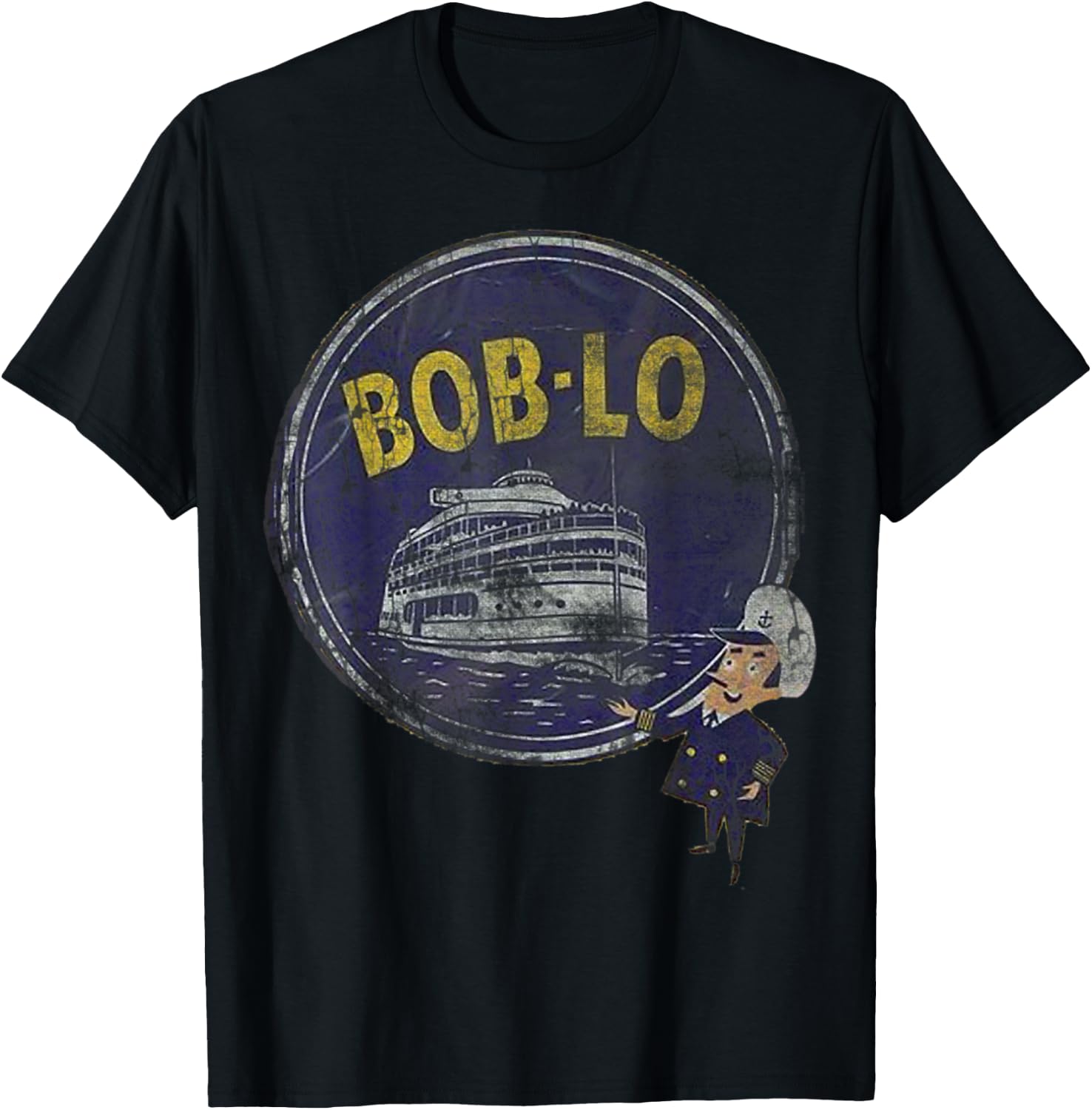Vintage Retro Classic Cute Detroit Boblo Island T-Shirt - T-Shirt | Black