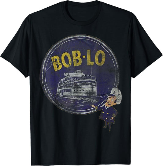 Vintage Retro Classic Cute Detroit Boblo Island T-Shirt - T-Shirt | Black